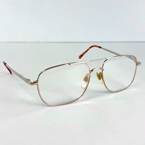Vintage Gold Wire Frame Metal Eyeglasses Readers +2.00 70’s 80’s Aviator Hipster